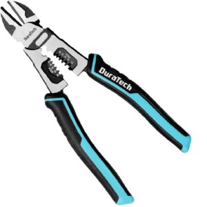 DuraTech 4-in-1 Diagonal Cutting Pliers 8" Multifunction Heavy Duty Side-Cutting Pliers with Wire Stripper