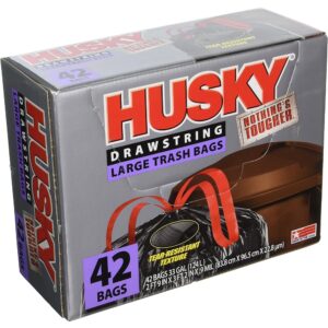 POLY AMERICA HK33DS042B Drawstring Black Garbage Bag